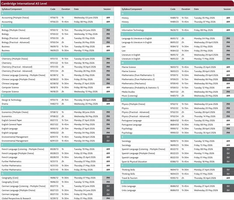 定了！2026年三大考试局IGCSE&A-Level夏季大考时间汇总